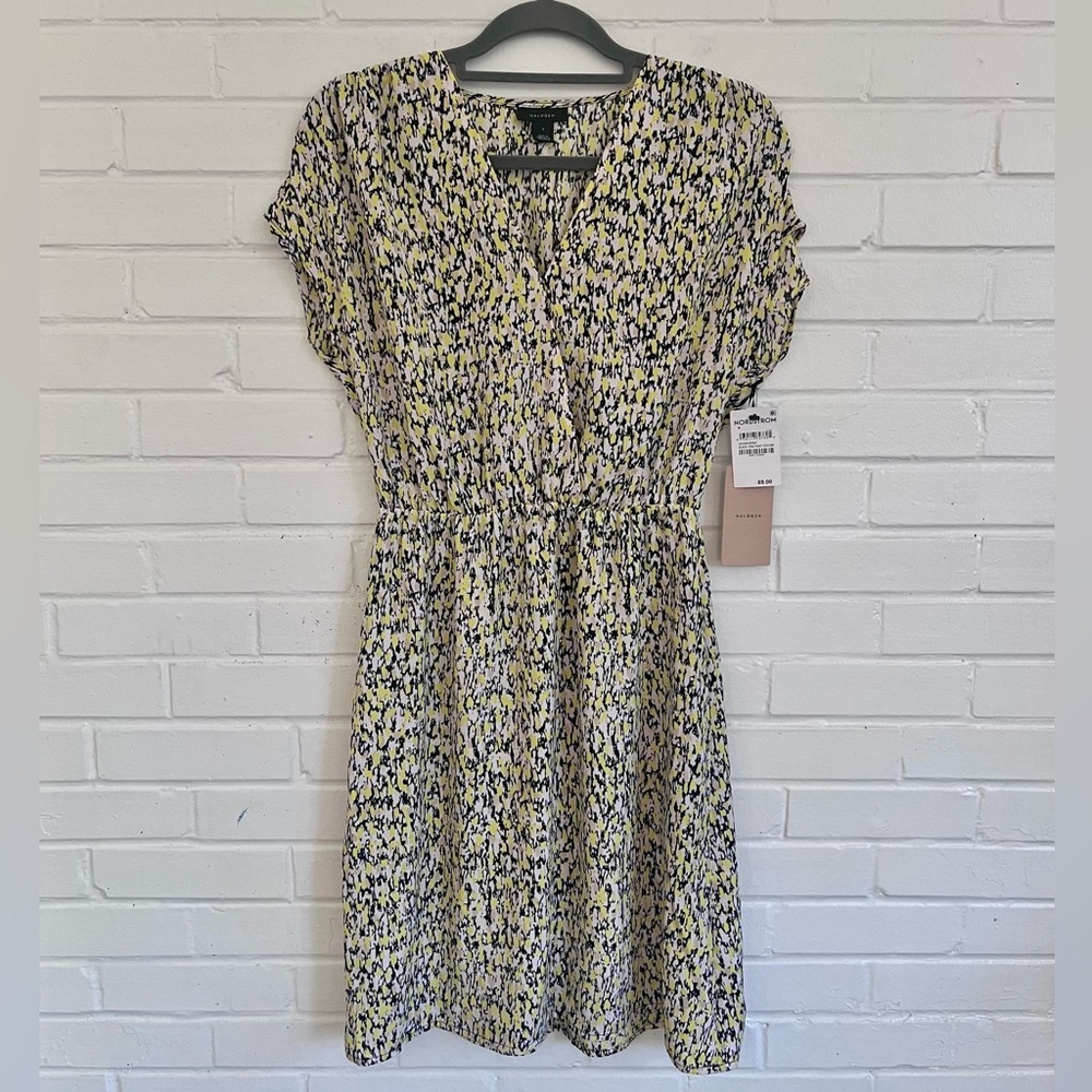 Halogen Black‎ Pink Paint Texture Dress from Nordstrom, SZ S NWT